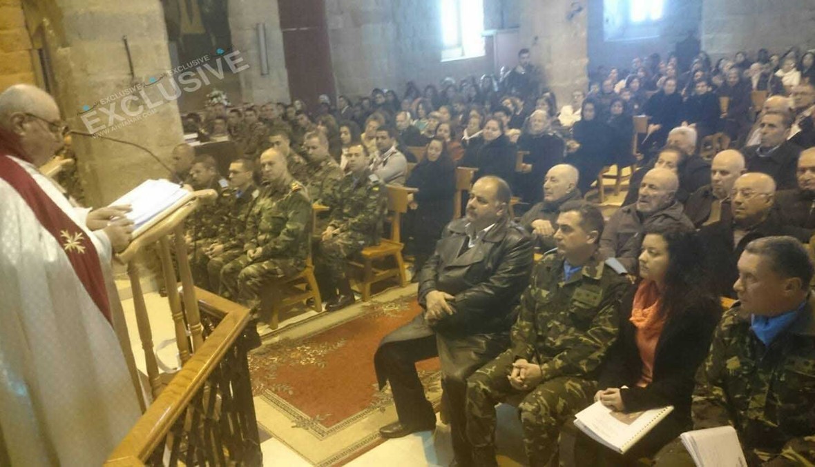 تكريم الجندي الاسباني وجنود الجيش اللبناني في القليعة