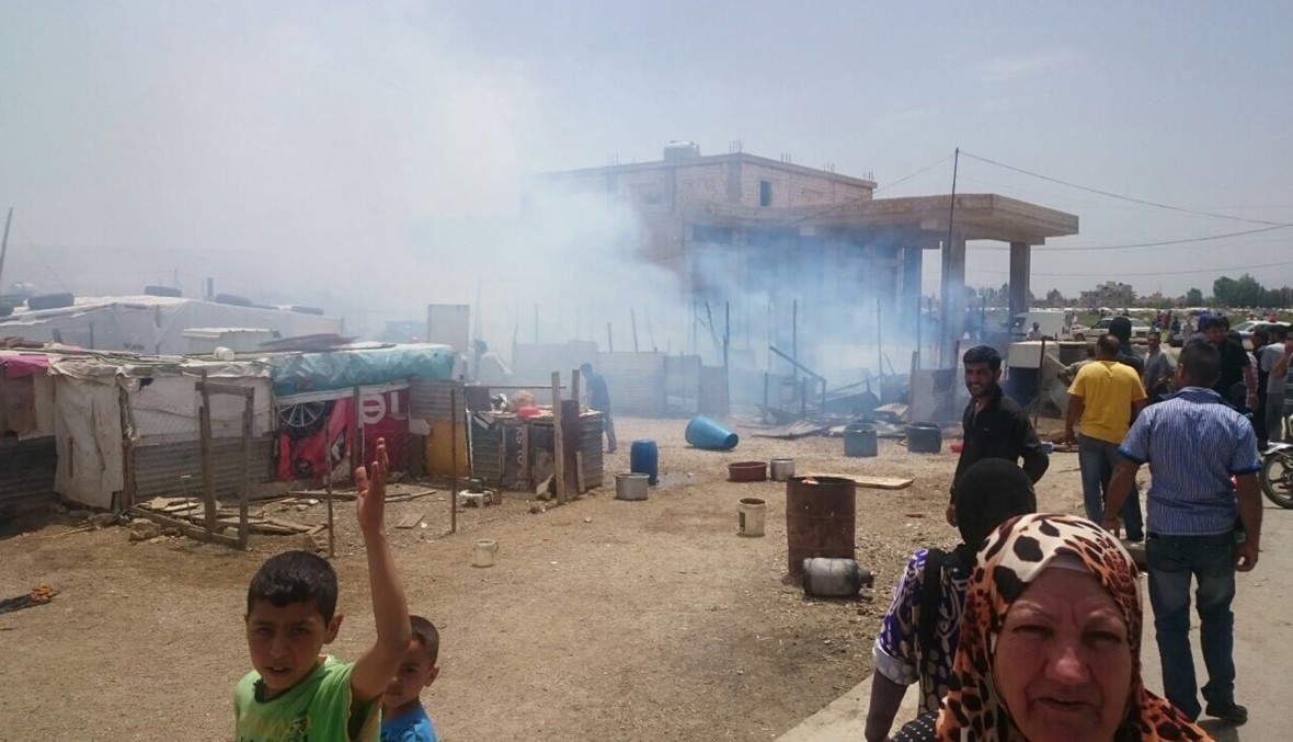 بالصّور- حريق في مخيّم للاّجئين السوريين ببلدة المرج