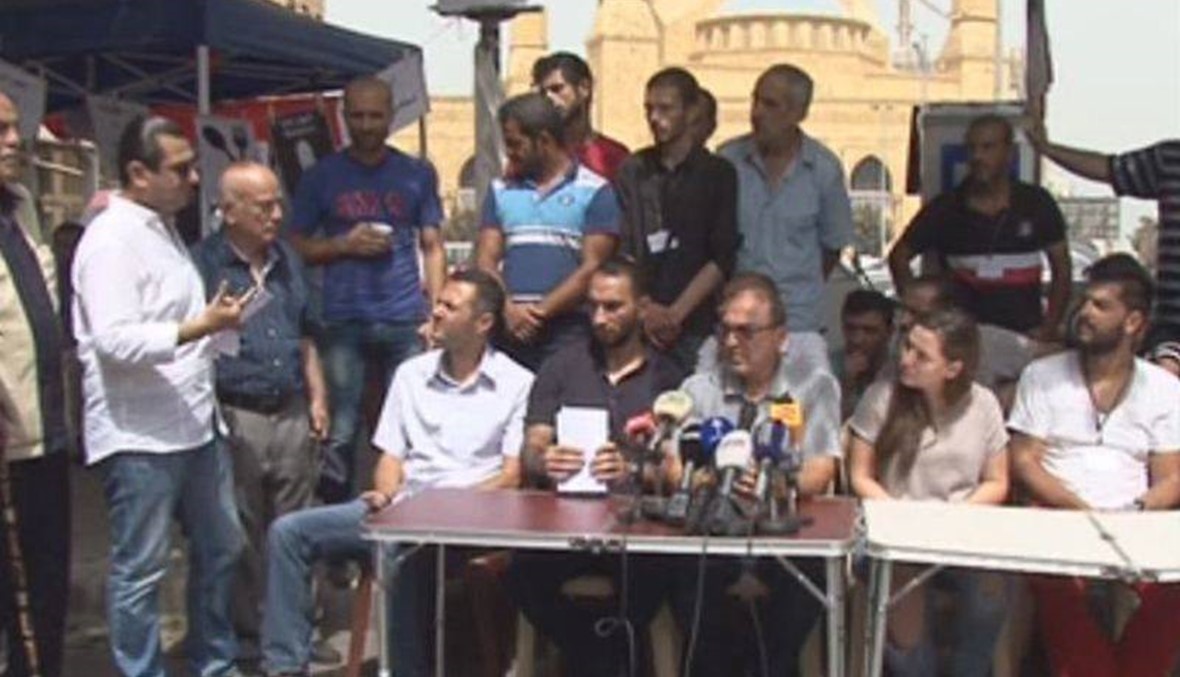 اشكال وتلاسن خلال مؤتمر صحافي للحراك المدني في ساحة الشهداء