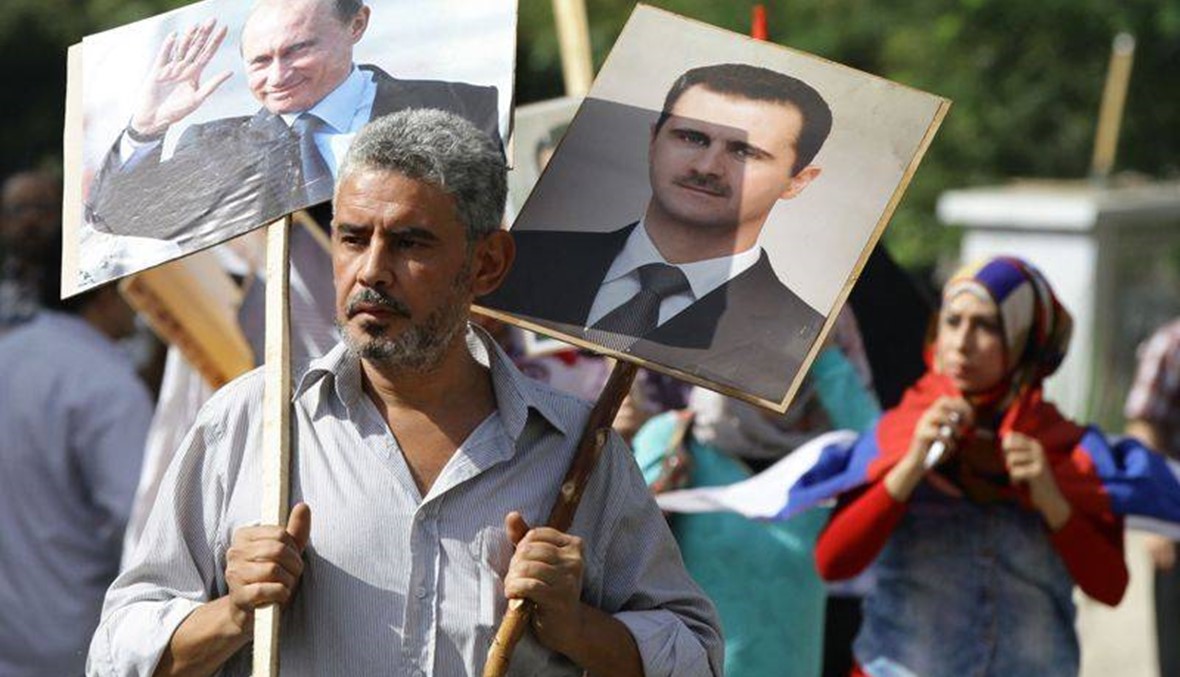 سقوط قذيفتين على السفارة الروسية في دمشق اثناء تجمع متظاهرين امامها