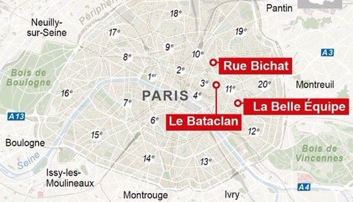 بالصور - الارهاب يحط مجدداً في باريس: سبعة أحزمة ناسفة و128 قتيلاً على الأقل