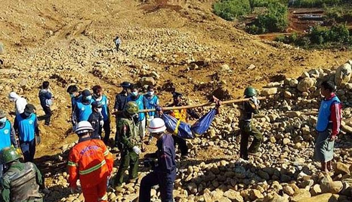 اكثر من مئة قتيل وعمليات بحث جارية بعد الانهيار الارضي في بورما