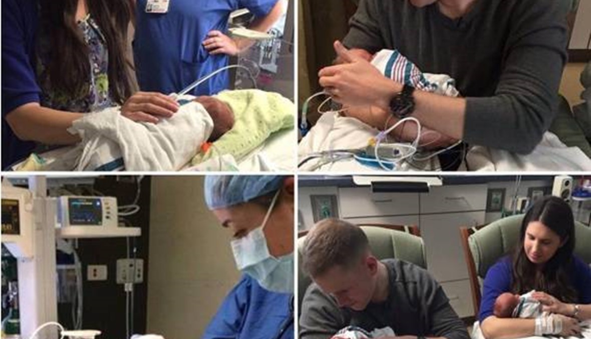 بالصور- شاهد ولادة أطفاله الأربعة عبر FaceTime