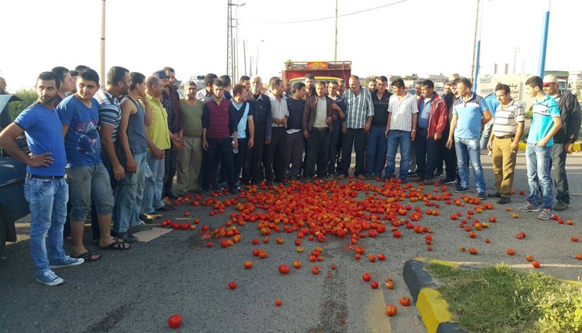 مزارعو الخضار والفاكهة في عكار طالبوا المسؤولين منع عبور الشاحنات السورية الى لبنان