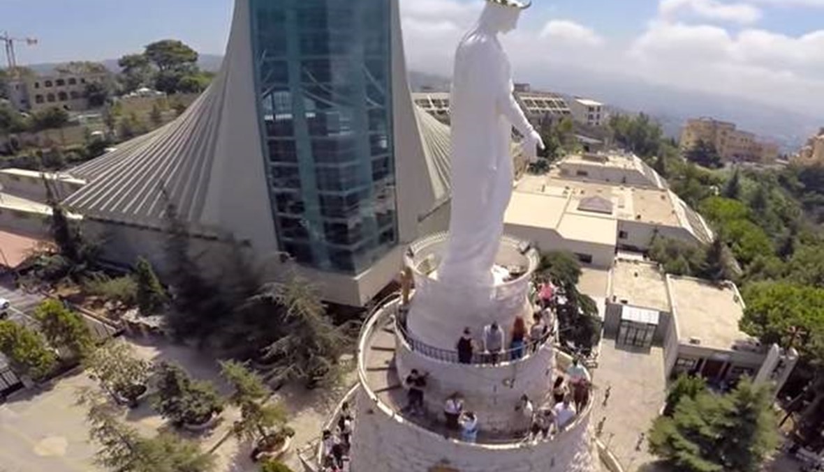 بالفيديو - سيدة لبنان من السماء