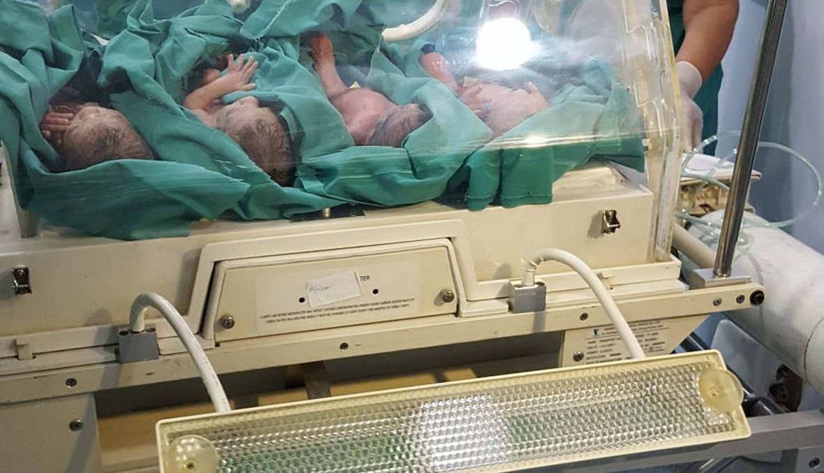 في حالة نادرة... ولادة أربعة توائم في مستشفى سيدة المعونات جبيل