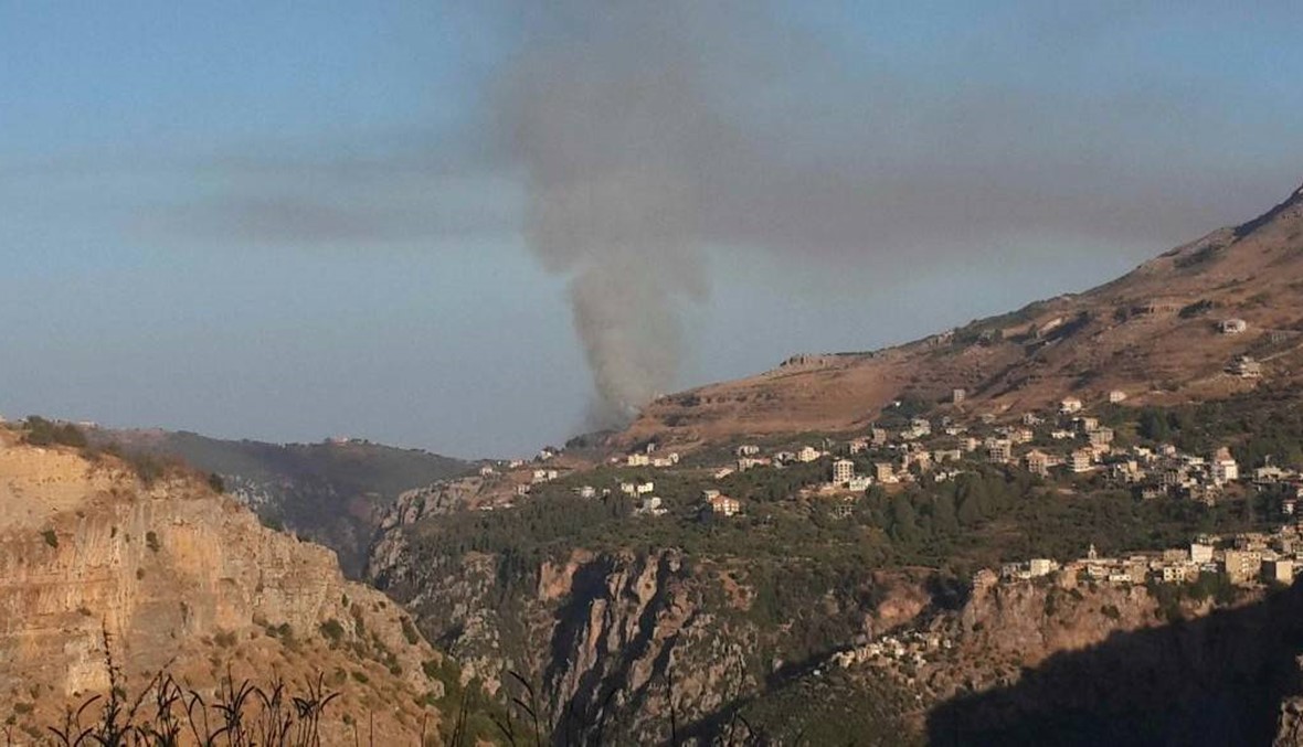 بالصور: حريق في بلوزا اجتاح مساحات من السنديان والصنوبر