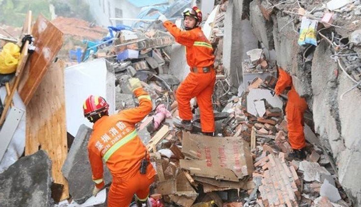 انهيار مبانٍ في الصين... ثماني جثث رُفعت من تحت الانقاض