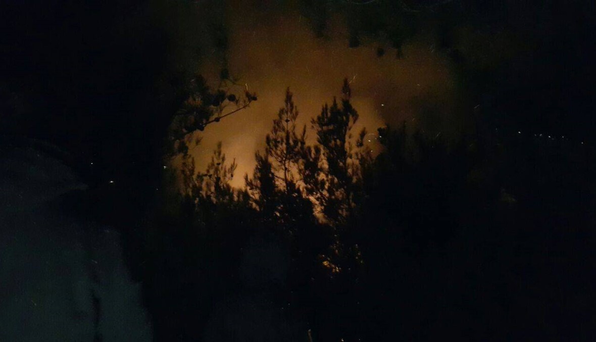 بالصور: اشتعل الحريق طوال الليل... غابة الضهر تناشد طوافة الجيش التدخّل
