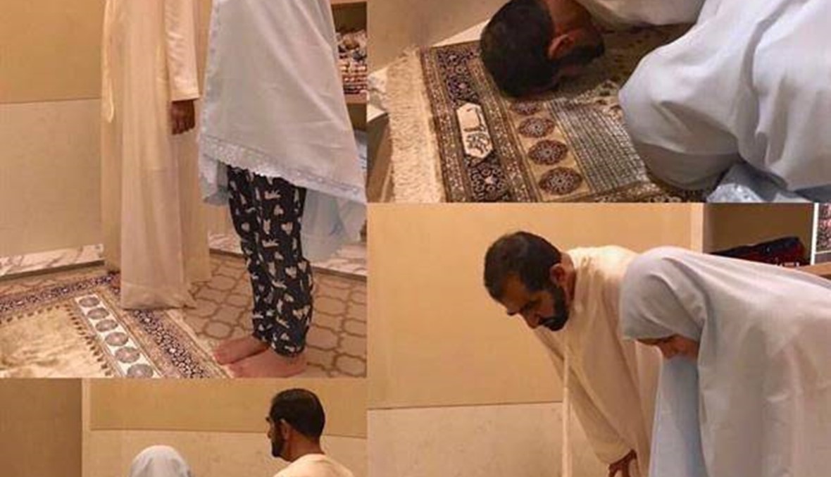 حاكم دبي ينشر صورته وهو يصلي مع ابنته : "أنا والجليلة"