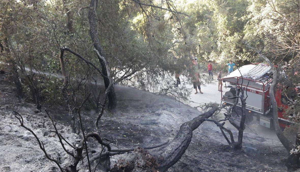 حريق في بلدة عيات... النيران التهمت نحو 14 الف متر مربع من الأحراج