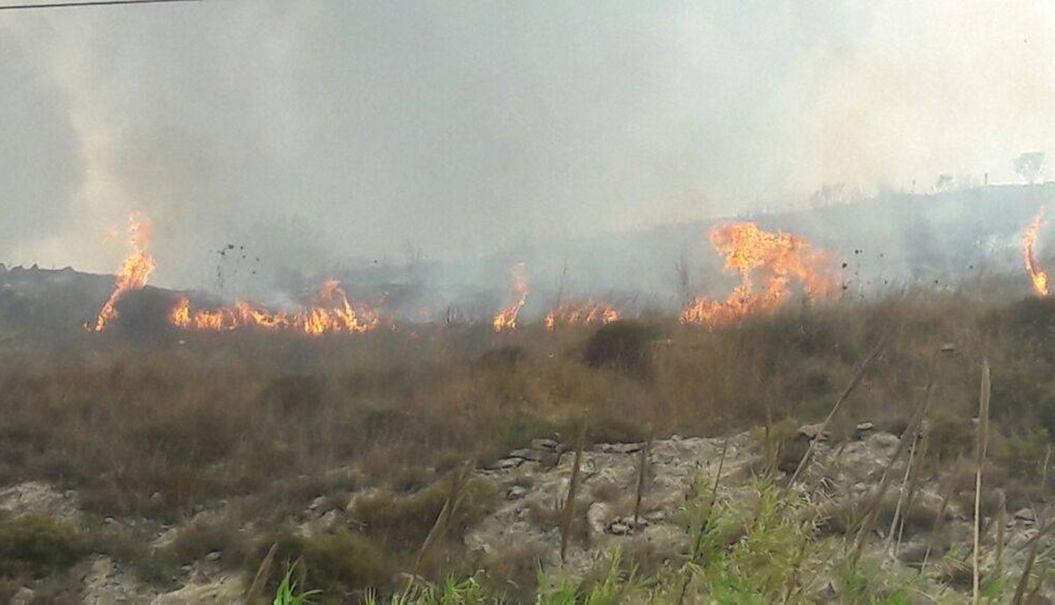 الدفاع المدني وطوافات الجيش تحاول السيطرة على النيران في العبري شوان