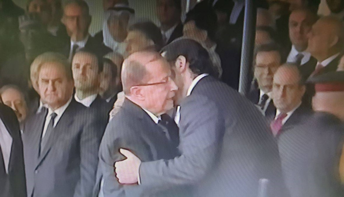 بالصور والفيديو: اللقاء الاول بين الرؤساء عون وبري والحريري في الذكرى 74 للاستقلال