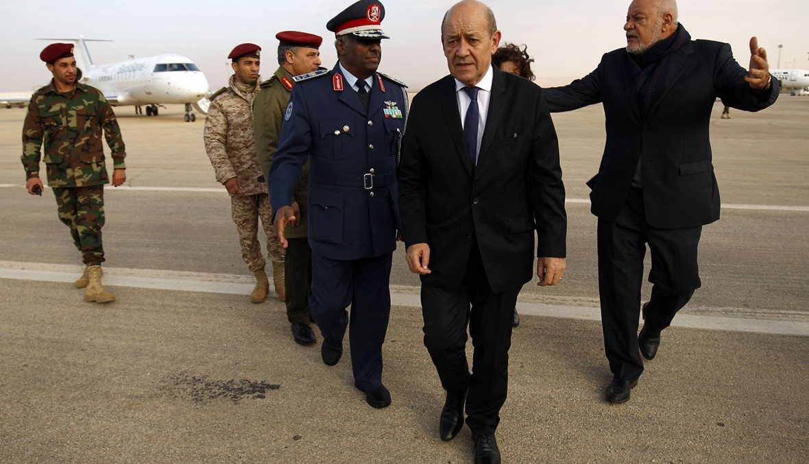لودريان وصل إلى ليبيا... تنفيذ خطّة الأمم المتّحدة "بأسرع ما يمكن"
