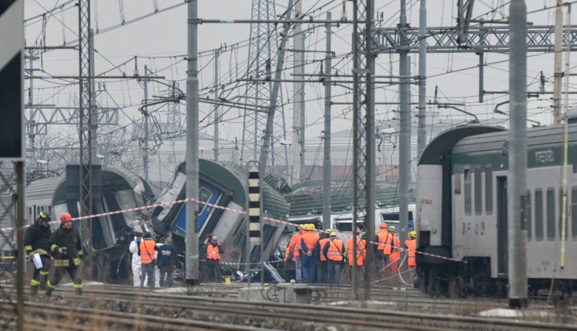 القطار خرج عن سكته بالقرب من ميلانو... ثلاثة قتلى وإصابة 10