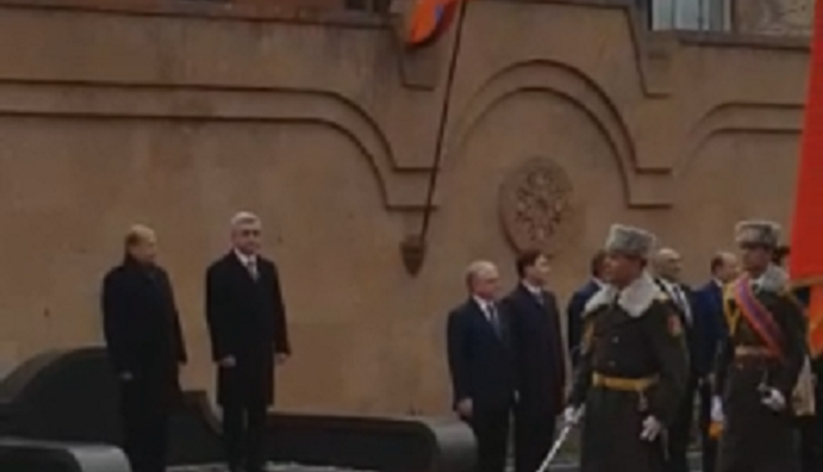 بالفيديو: هكذا استقبل الرئيس عون في القصر الرئاسي في يريفان