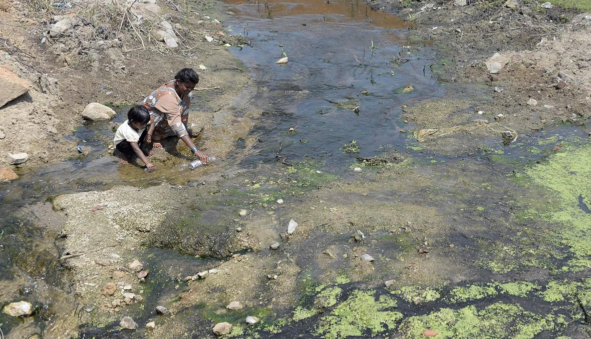 تلوث المياه في الهند (أ ف ب).