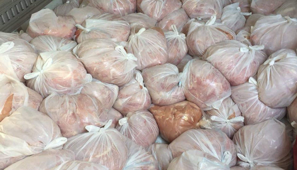 صور- 2 طن و700 كيلغ من الدجاج الفاسد آتية من سوريا