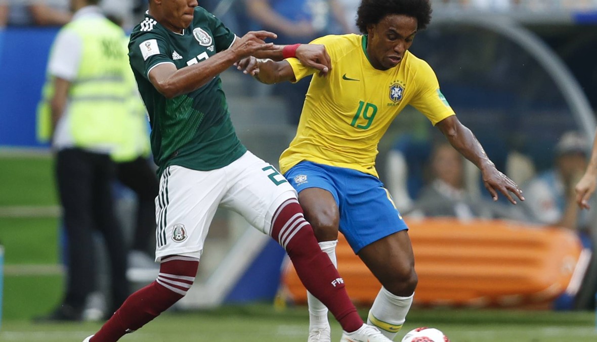 شوط أول مثير ومتكافئ بين البرازيل والمكسيك