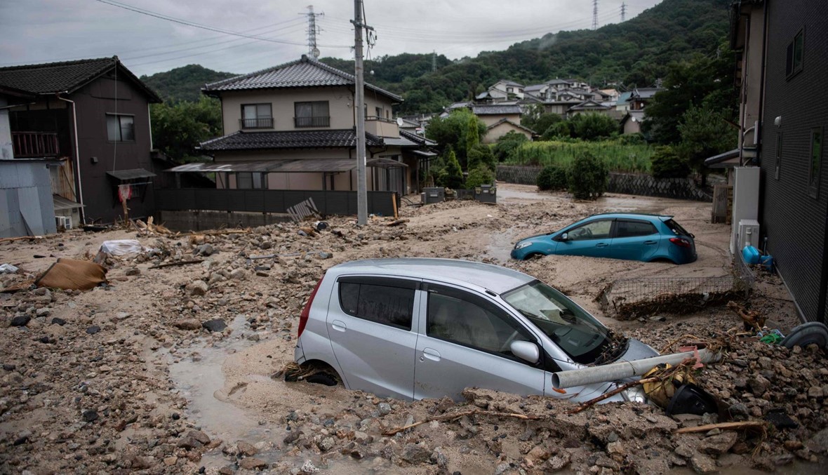 فيضانات اليابان تقتل العشرات وتشرد الملايين (أ ف ب).