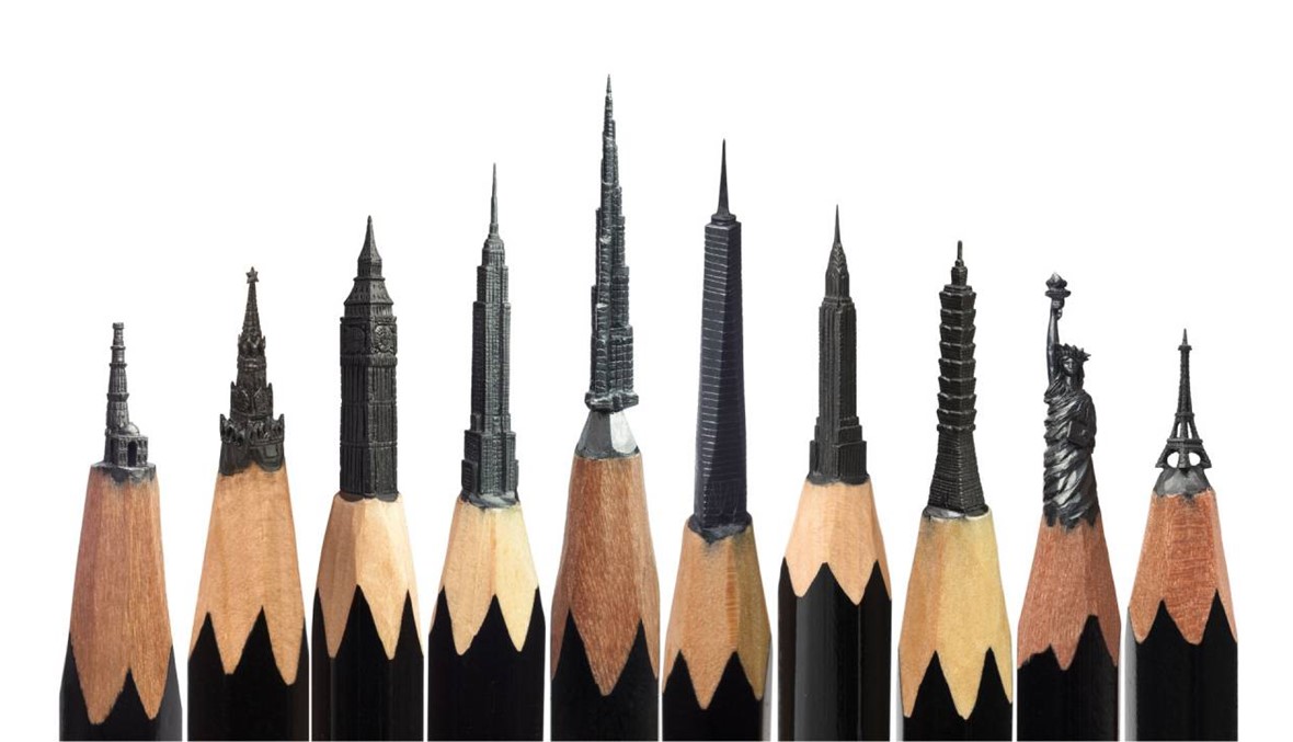 سلافات فيداي إلى العالمية بتحويله أقلام الرصاص إلى منحوتات فنية (صور وفيديو)