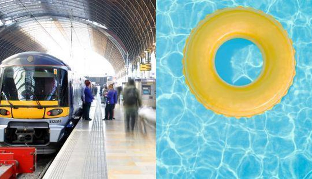 محطة قطار سويدية تتحول إلى حمام سباحة