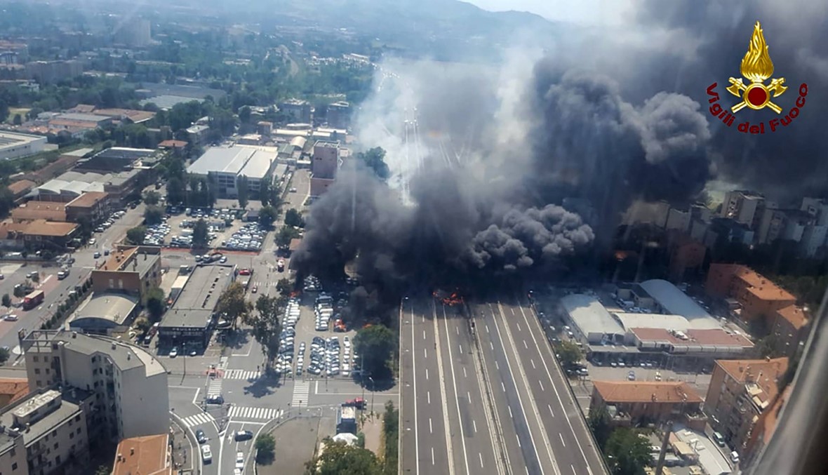 دخان أسود والنيران اشتعلت بالسيارات: انفجار شاحنة صهريج في بولونيا الإيطاليّة
