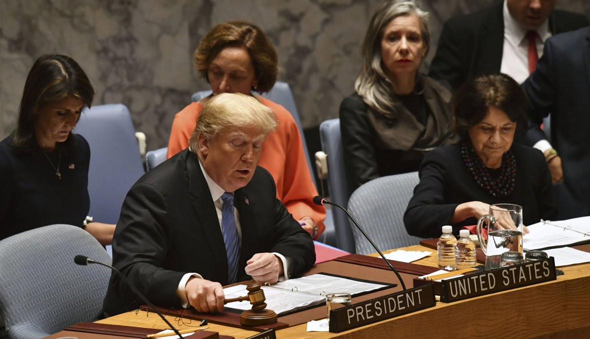 ترامب افتتح اجتماع مجلس الأمن... "أويّد حلّاً للنزاع الإسرائيلي الفلسطيني على أساس إقامة دولتين"