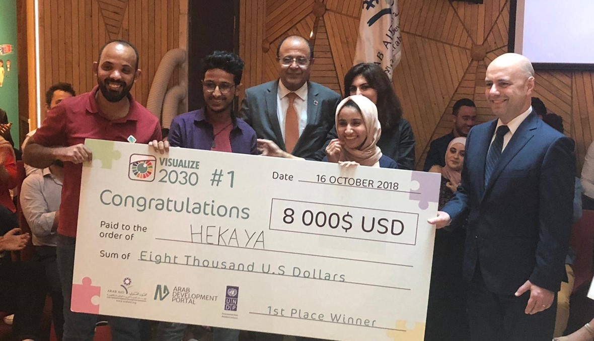"حكايا" الفريق اليمني أولى في مسابقة البوابة العربية للتنمية