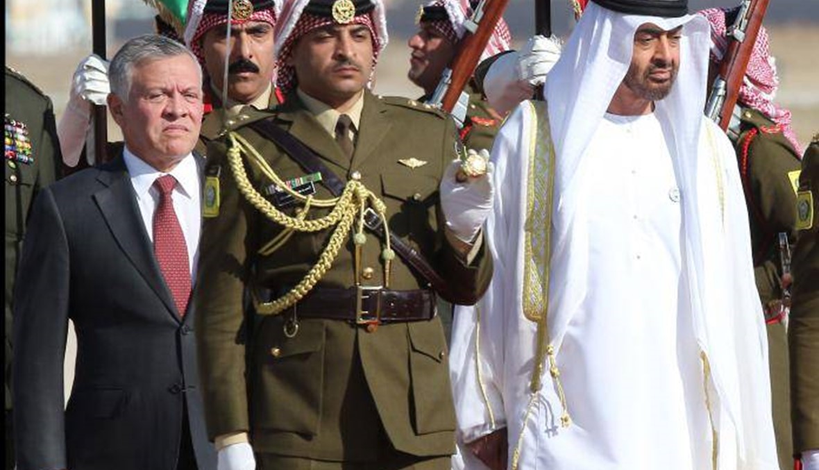 ولي عهد أبو ظبي والعاهل الأردني بحثا عملية السلام بين الفلسطينيين واسرائيل