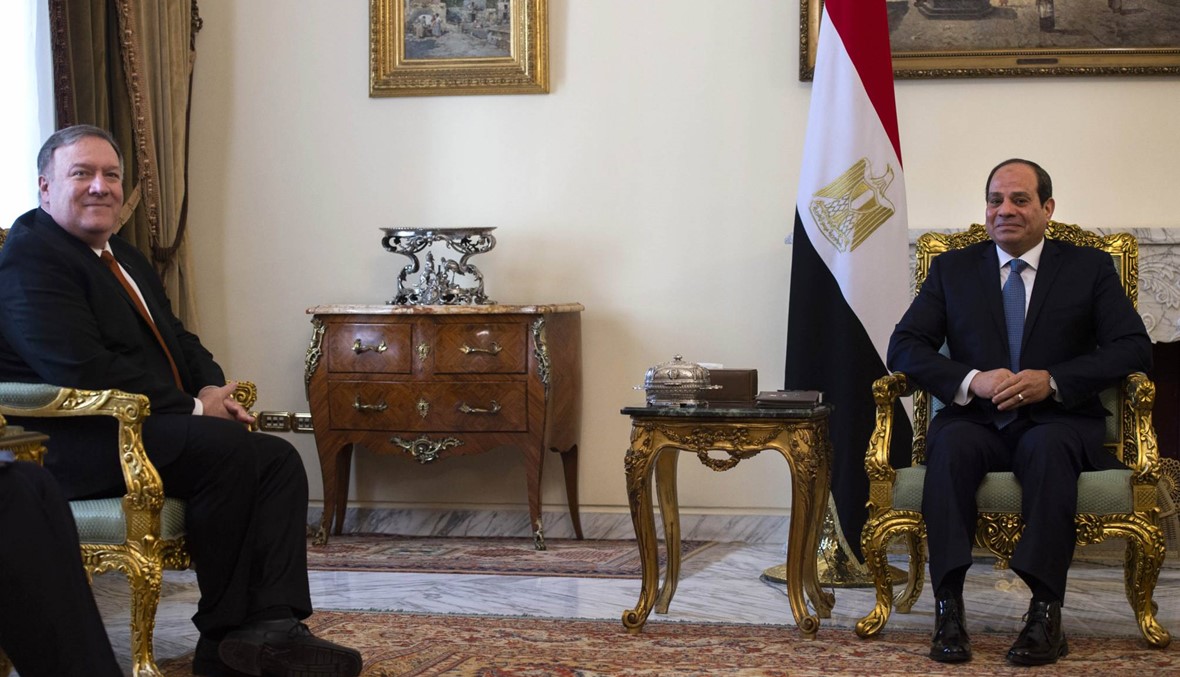 لقاء جمع وزير الخارجية الأميركي والسيسي في القاهرة