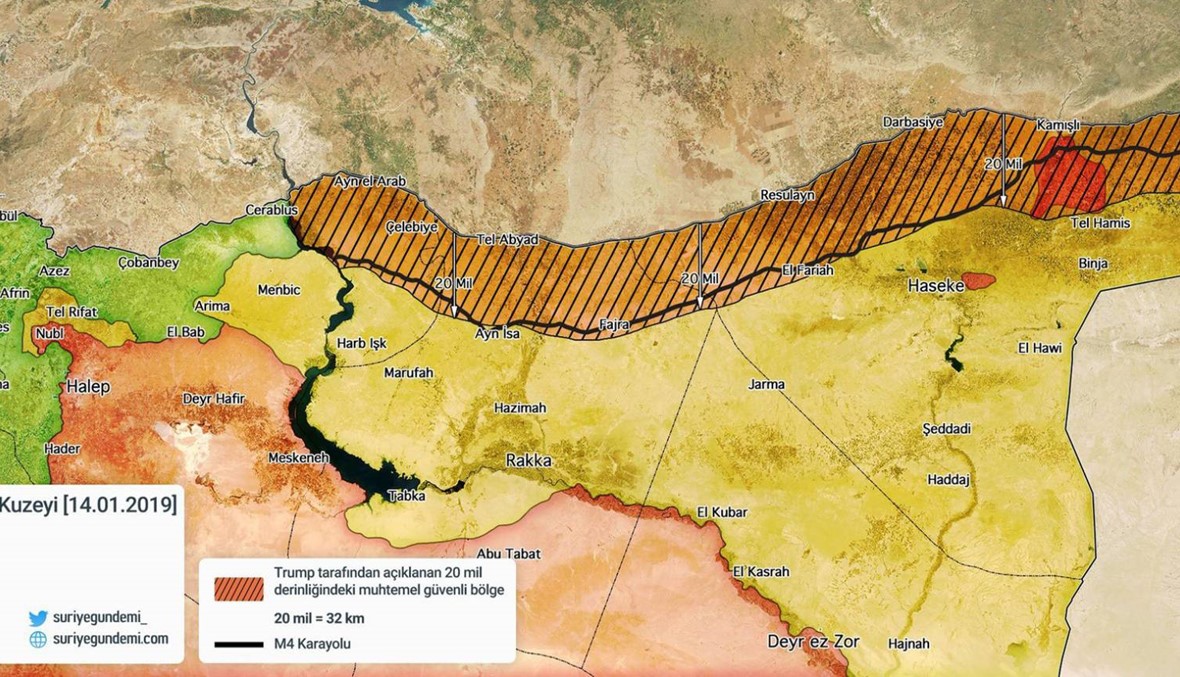 "المنطقة الآمنة" في سوريا تركيا تريدها على شكل جرابلس - عفرين