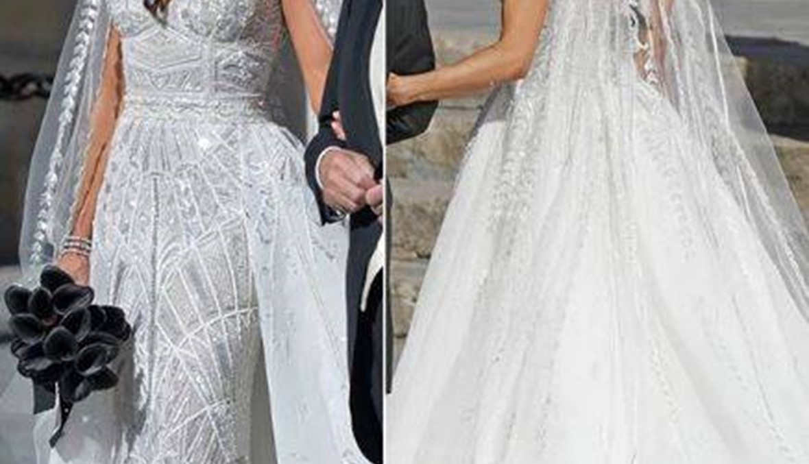زوجة راموس تألقت بفستان زفاف من تصميم زهير مراد