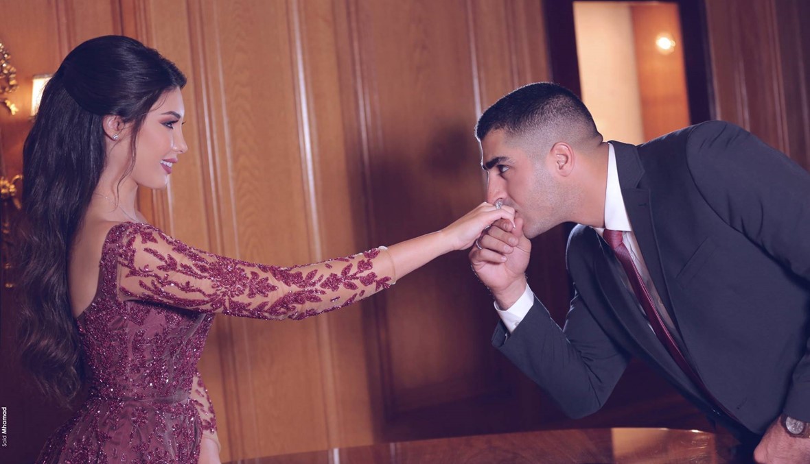 "عرض عسكري" في زفاف ملكة جمال لبنان السابقة كارن غراوي (فيديو)