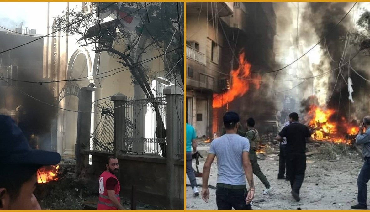بالصور والفيديو- انفجار سيّارة مفخّخة قرب كنيسة السيّدة في القامشلي بسوريا
