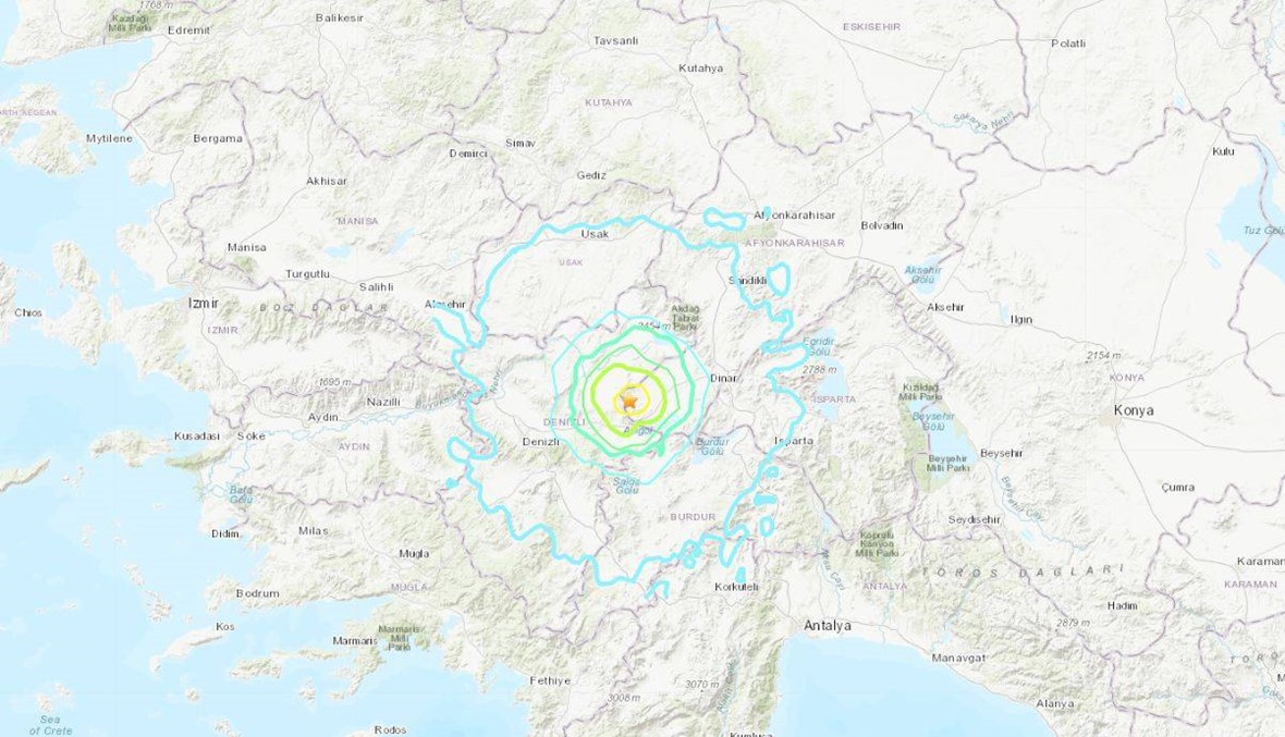 زلزال بقوة 5.7 درجات يهزّ جنوب غرب تركيا