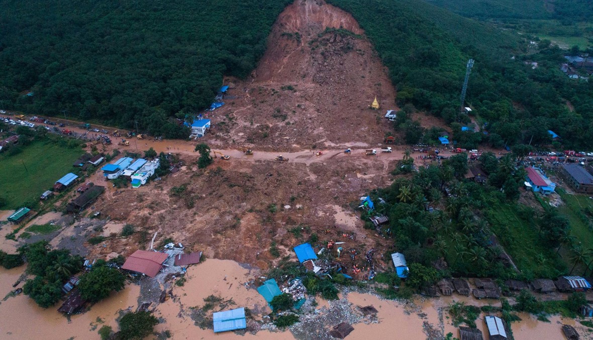 أمطار موسميّة وانزلاقات للتربة في بورما: 13 قتيلاً وعشرات الجرحى شرقاً