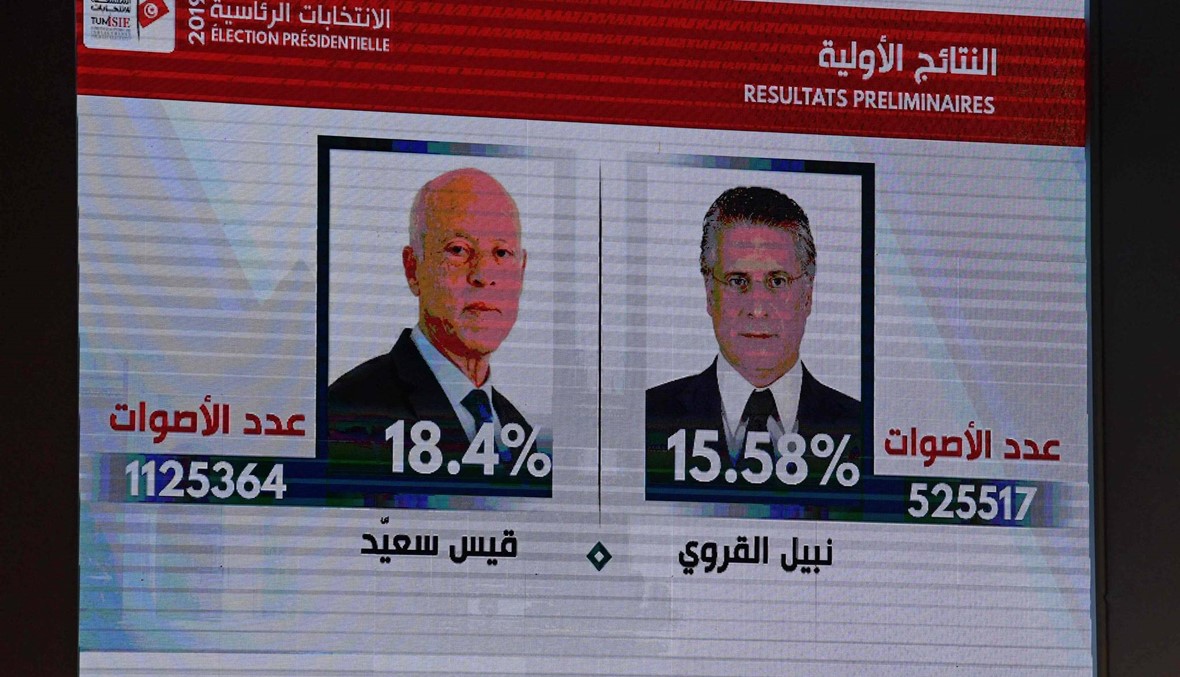 تونس: فوز قيس سعيّد ونبيل القروي في الجولة الأولى من الانتخابات الرئاسية