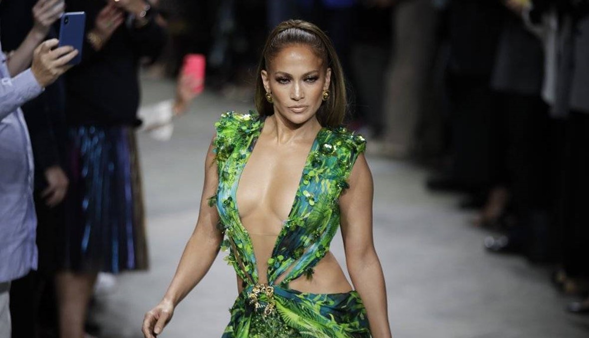Milan Fashion: J-Lo struts updated jungle dress at Versace