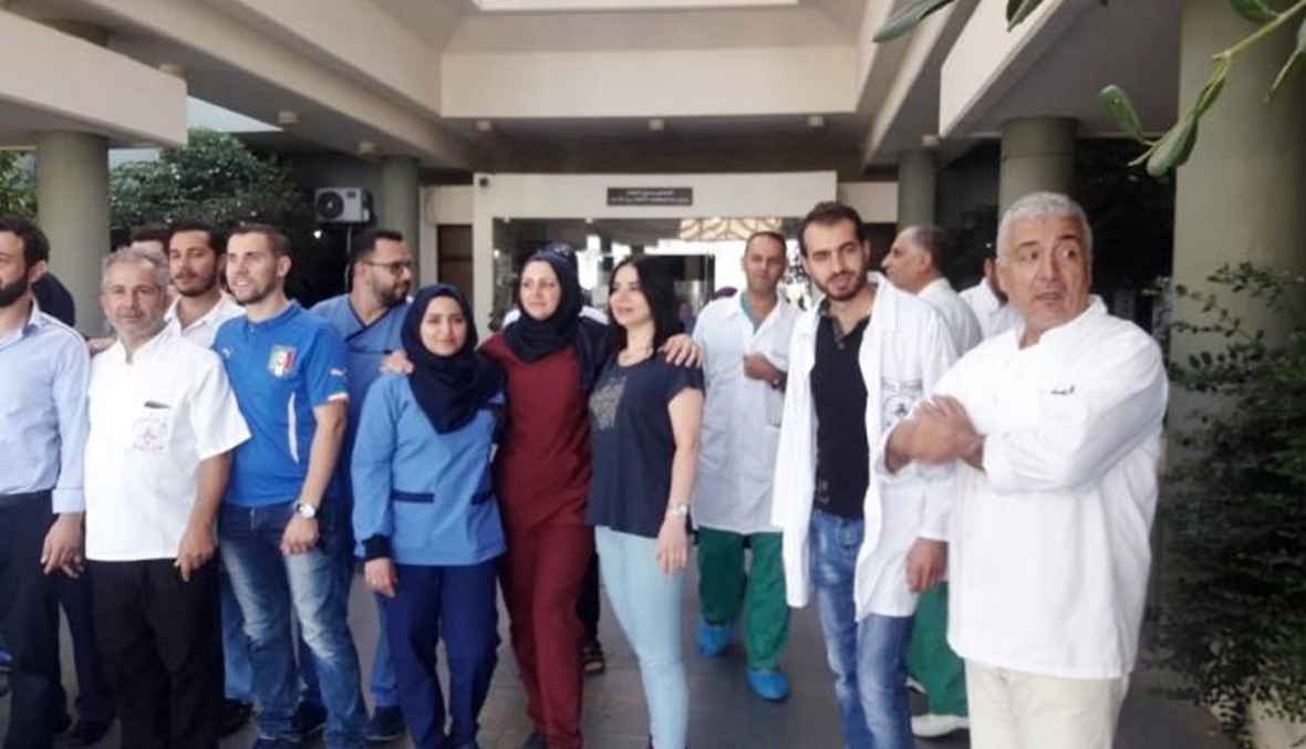 اعتصام لعمّال مستشفى نبيه بري الحكومي مطالبين بسلسلة الرتب والرواتب