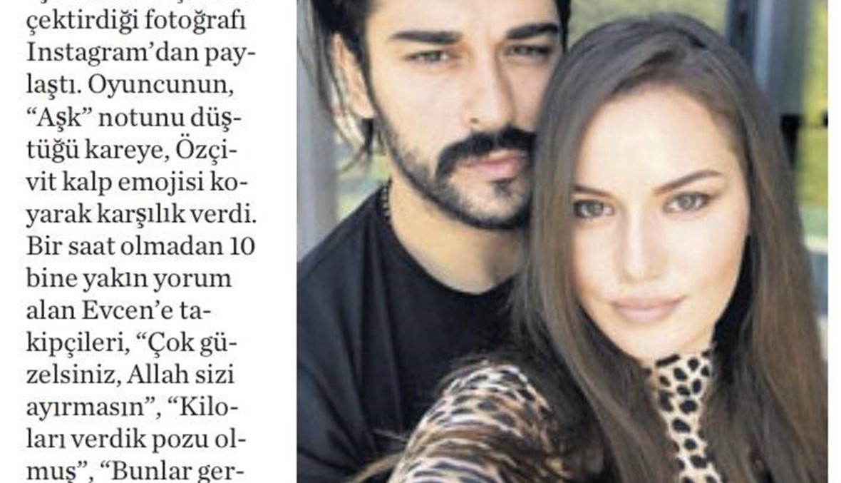 "سِلفي الحب" بين بوراك أوزجفيت وفهرية يتصدّر الصحف التركية