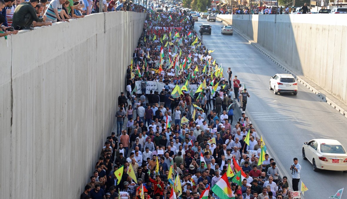 "إردوغان ديكتاتور"... آلاف الأكراد العراقيّين تظاهروا ضدّ الهجوم التركي في سوريا