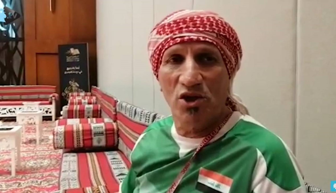 بالفيديو: المشجع العراقي الأشهر عربياً يغني للبنان