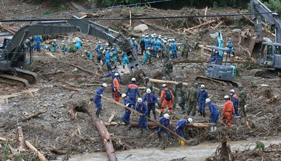 فيضانات وانهيارات طينيّة في اليابان: حصيلة القتلى ترتفع إلى 44