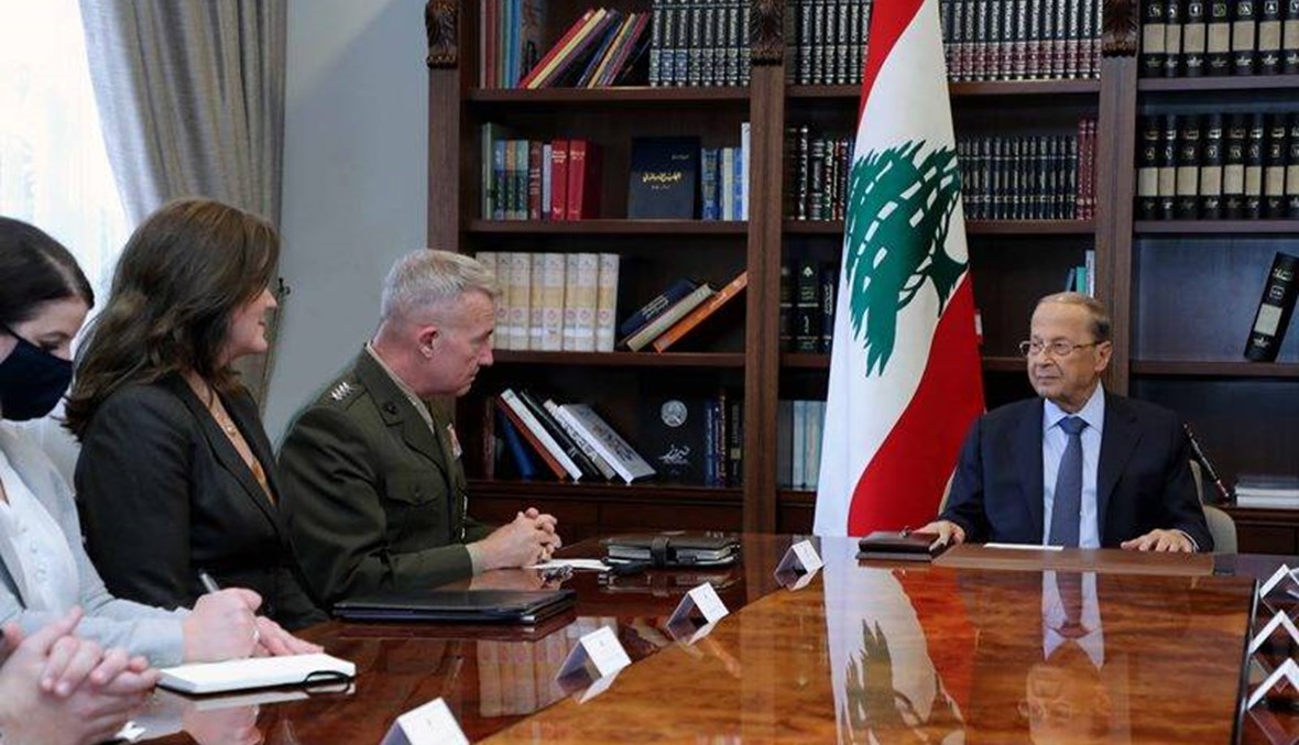 عون استقبل ماكينزي: لتطوير التعاون العسكري بين لبنان واميركا