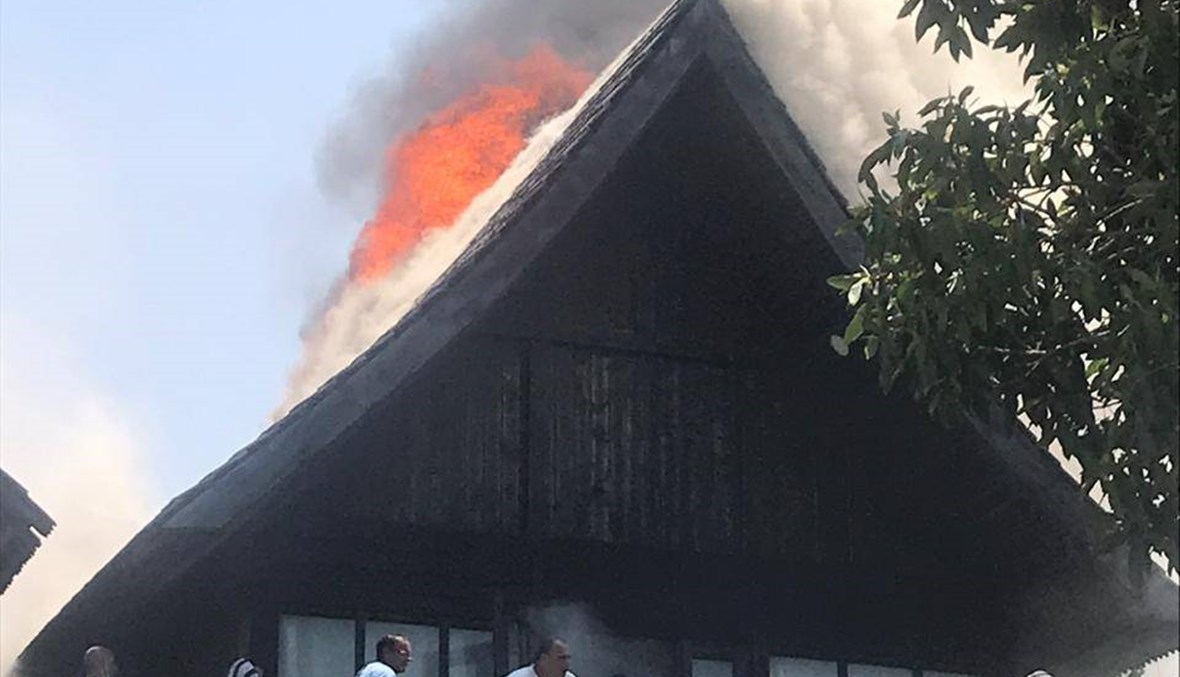 بالصور والفيديو: حريق كبير في منتجع "جنّة سور مير" السياحي في الدامور
