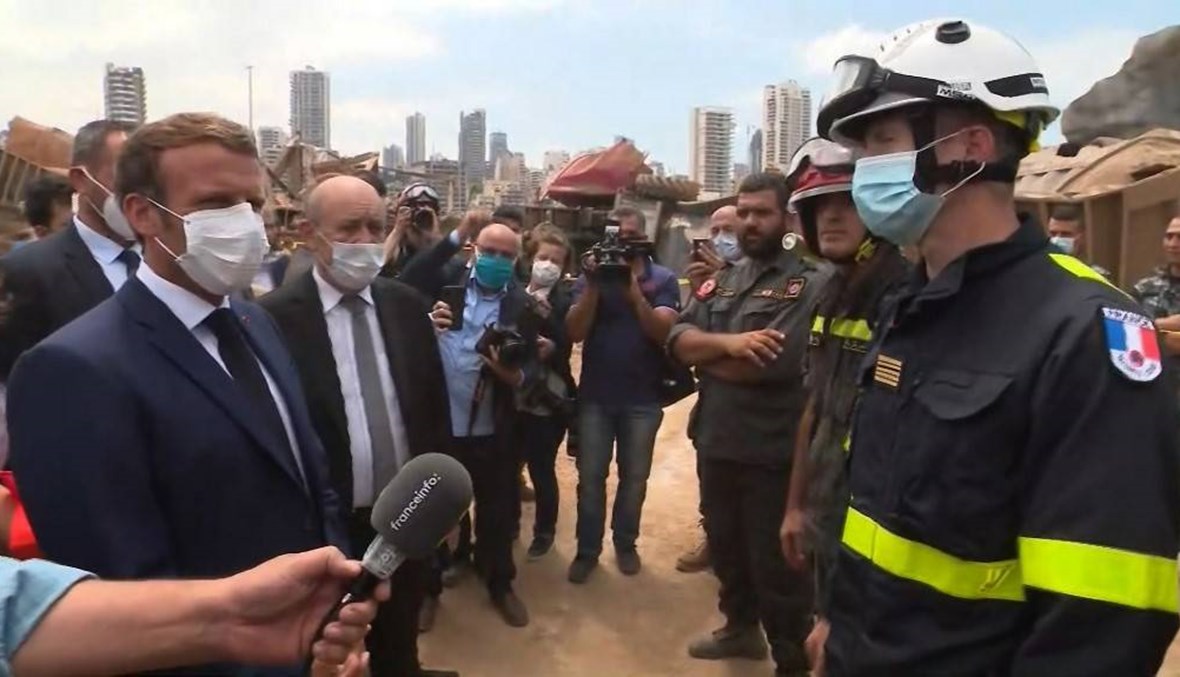 فريق الإنقاذ الفرنسي لماكرون: لا يزال هناك أمل بالعثور على ناجين من انفجار مرفأ بيروت