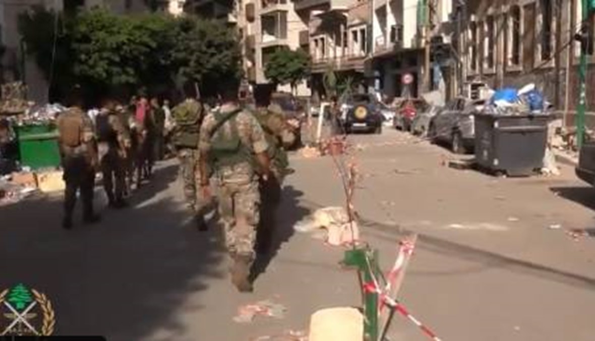 الجيش: تسيير دوريات راجلة على مدار الساعة في المناطق المتضررة لحفظ الامن