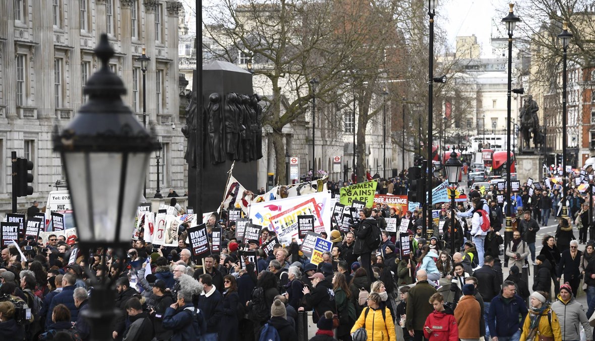 "افرجوا عن أسانج"... تظاهرة في لندن ضدَّ تسليمه لواشنطن