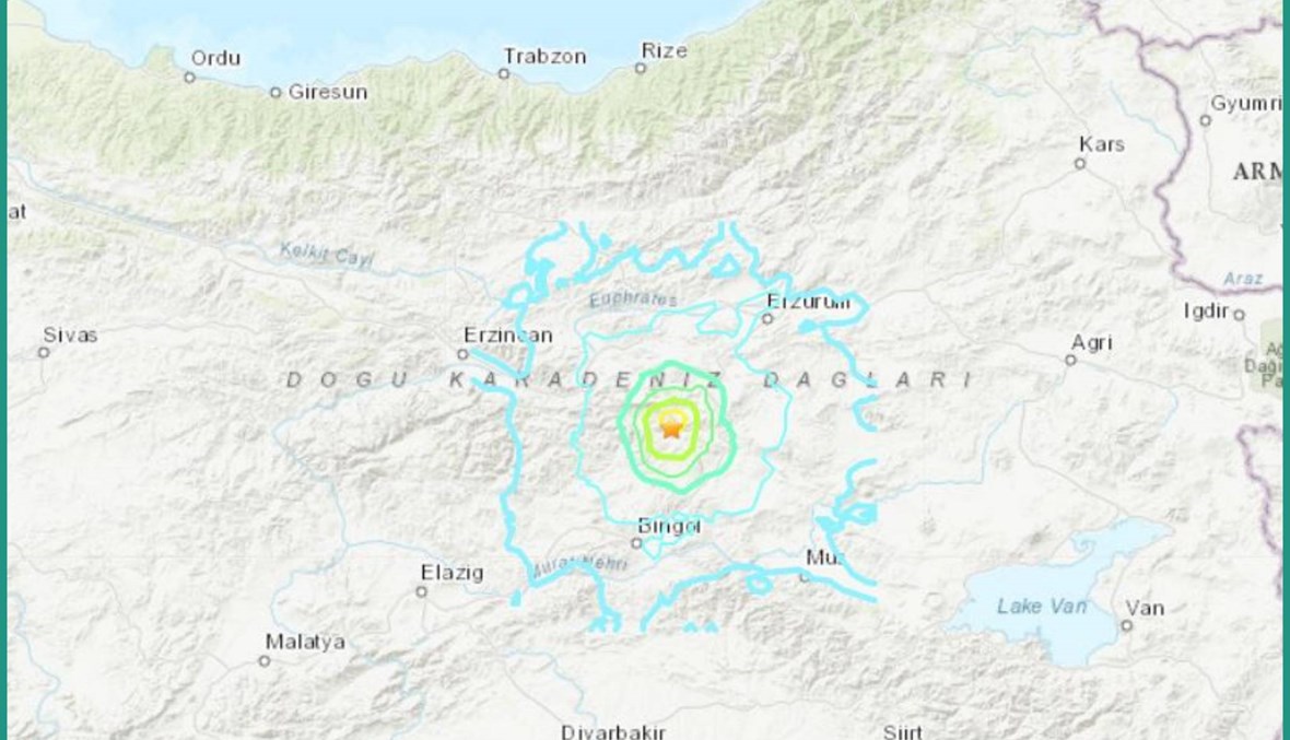 زلزال بقوة 5.7 درجات يهزّ شرق تركيا: إصابة ثلاثة أشخاص